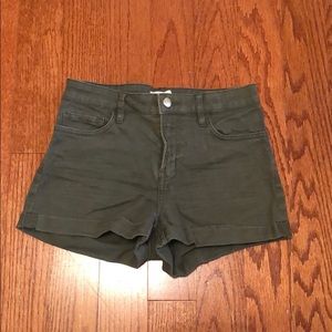 Olive Green Jean Shorts